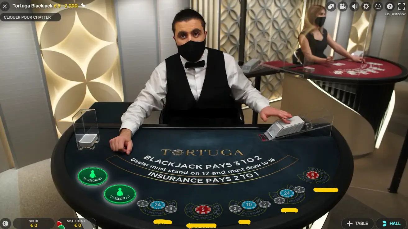 Casino en direct, jeux de table roulette live